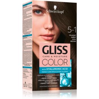 Schwarzkopf Gliss Color permanentní barva na vlasy odstín 5-1 Chladný hnědý 2x60 ml