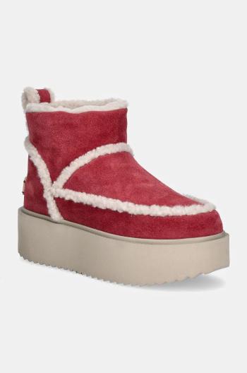 Semišové sněhule Inuikii Inuikii X Coccinelle Classic Low Shearling růžová barva, 75204-150