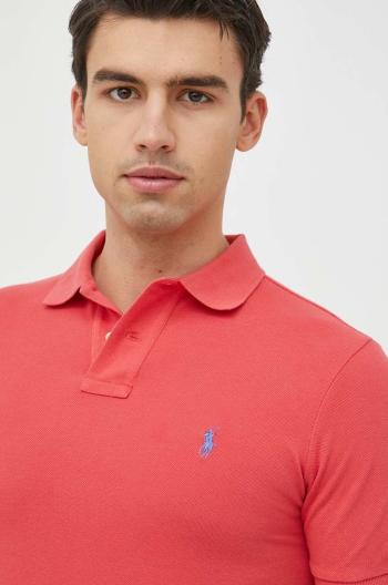 Bavlněné polo tričko Ralph Lauren červená barva, 710536856