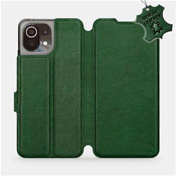 Kožené flip pouzdro na mobil Xiaomi Mi 11 Lite LTE / 5G - Zelené -  Green Leather (5903516701285)