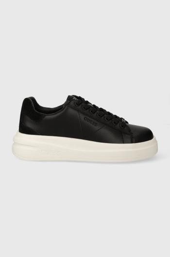 Kožené sneakers boty Guess ELBINA černá barva, FLPVIB SUE12