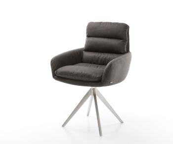 Otočná židle Abelia-Flex s područkami antracitová vintage