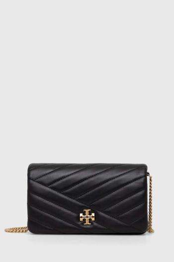 Kožená kabelka Tory Burch Kira Chevron černá barva, 156553.001