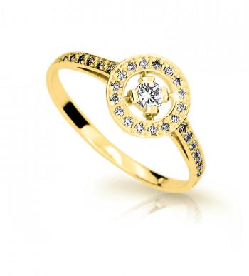 Cutie Jewellery Něžný prsten ze žlutého zlata se zirkonem Z6870-1990-10-X-1 52 mm