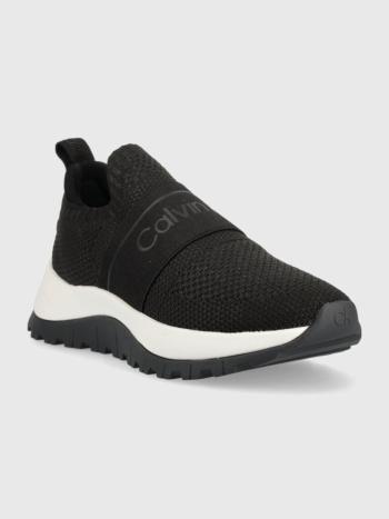 Calvin Klein dámské černé tenisky KNIT RUNNER SLIP ON - 40 (BEH)