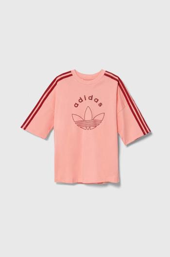 Dětské bavlněné tričko adidas Originals TEE růžová barva, IY9544