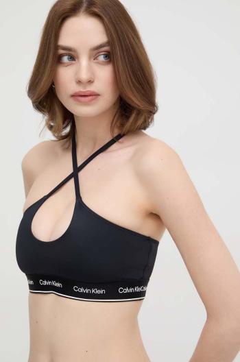 Plavková podprsenka Calvin Klein černá barva, měkký košík, KW0KW02426