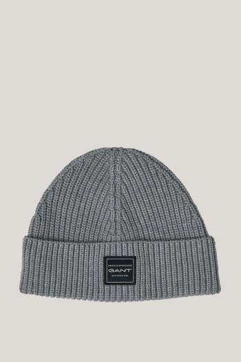 ČEPICE GANT COTTON RIBBED BEANIE GREY MELANGE