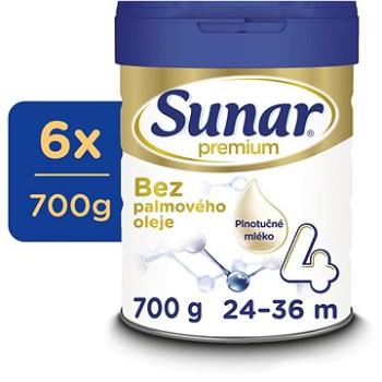 Sunar Premium 4 batolecí mléko, 6× 700 g  (8592084417680)