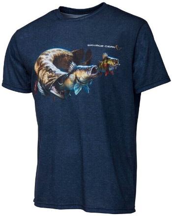 Savage Gear Horgászpóló Cannibal Tee Blue S