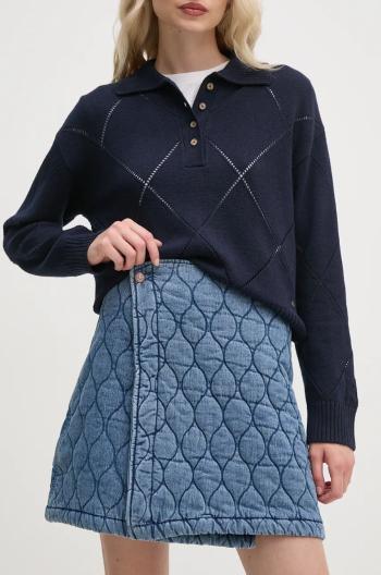 Sukně Pepe Jeans MINI SKIRT HW QUILTED modrá barva, mini, áčková, PL901163