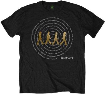 The Beatles Tričko Abbey Road Songs Swirl Foiled Unisex Black 2XL