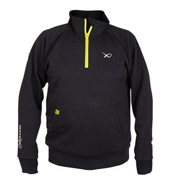 Matrix Rybářská Mikina Minimal Black Marl 1/4 ZIP Sweater