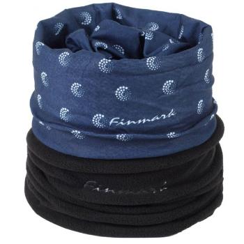 Finmark MULTIFUNCTIONAL SCARF WITH FLEECE Multifunkční šátek s fleecem, tmavě modrá, velikost