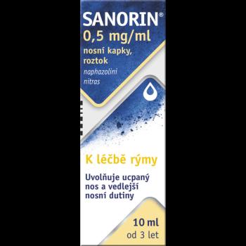 Sanorin 0,5 mg/ml nosní kapky, roztok 10 ml