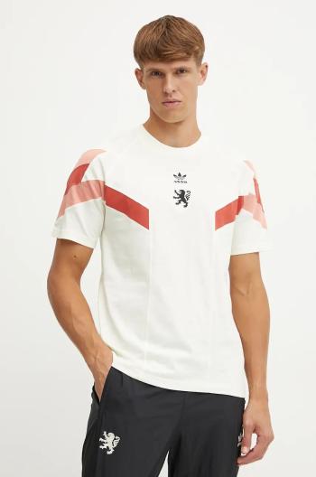 Tričko adidas Originals Olympique Lyon béžová barva, IS6489