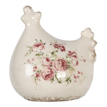 Dekorace vintage slepička s růžemi Rose - 12*11*13 cm 6CE1186