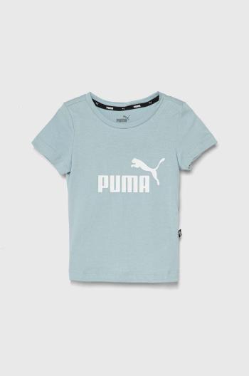 Dětské bavlněné tričko Puma černá barva