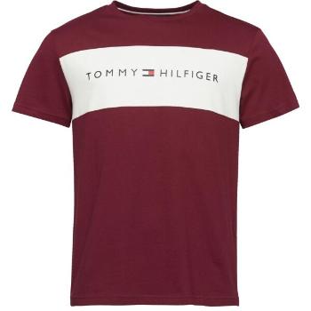 Tommy Hilfiger BLOCK LOGO SS Pánské triko, vínová, velikost