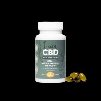 I AM CBD Full Spectrum CBD kapsle 1 500mg, D3, Ashwagandha 60 kapsúl