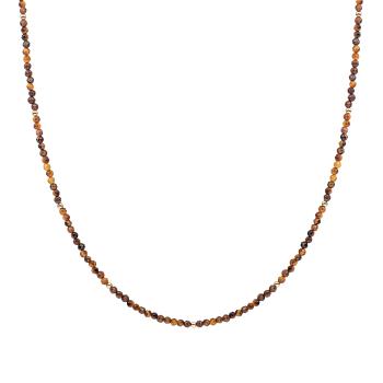 Sparkling Jewels Korálkový náhrdelník s tygřím okem NLK04G-G09