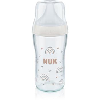 NUK Perfect Match skleněná kojenecká láhev s kontrolou teploty 230 ml