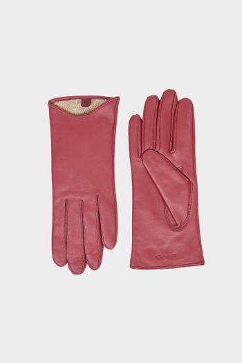 RUKAVICE GANT LEATHER GLOVES PLUMPED RED