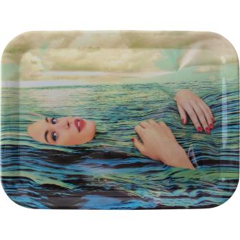 Servírovací tác TOILETPAPER SEA GIRL Seletti 32 x 43,5 cm modrý