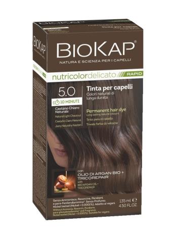 BIOKAP Nutricolor Delicato Rapid 5.0 Kaštanová světlá přírodní barva na vlasy 135 ml