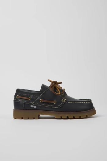 Detské kožené mokasíny Camper čierna farba, K800416