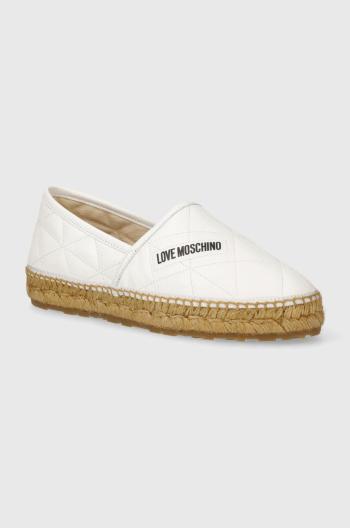 Kožené espadrilky Love Moschino bílá barva, JA10582G0IIE0100