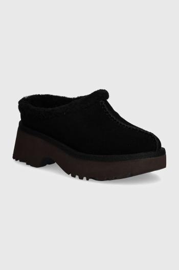 Semišové papuče UGG New Heights Cozy Clog černá barva, 1162510-BLK