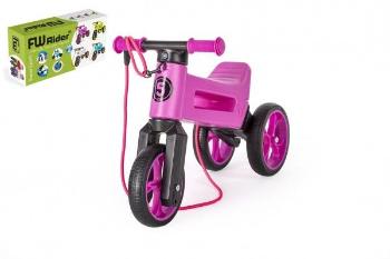 Teddies FUNNY WHEELS Rider SuperSport fialové 2v1+popruh 28/30cm