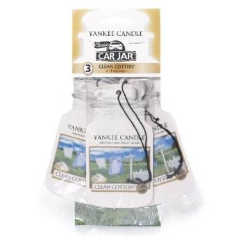 Yankee Candle Papírová visačka do auta Čistá bavlna (Clean Cotton) 3 ks