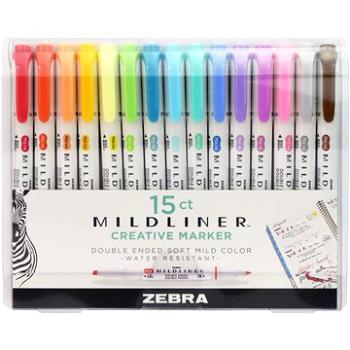 ZEBRA PEN Mildliner oboustranný - sada 15 ks (78115)