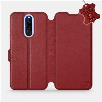 Flip pouzdro na mobil Xiaomi Redmi 8 - Tmavě červené - kožené -   Dark Red Leather (5903516076925)