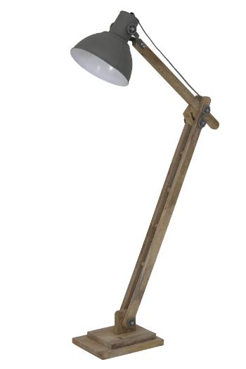 Šedá dřevěná stojací lampa Elmer cement - 84*26*125 cm 1809725