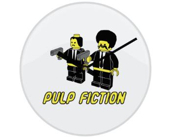 Hodiny skleněné Pulp Fiction Lego