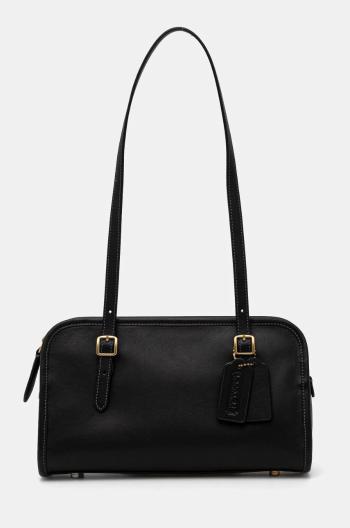 Kožená kabelka Coach Glovetanned leather swing černá barva, CM565