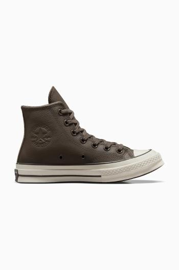 Kožené kecky Converse Chuck 70 hnědá barva, A12347C