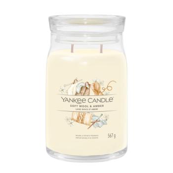 Yankee Candle Aromatická svíčka Signature sklo velké Soft Wool & Amber 567 g