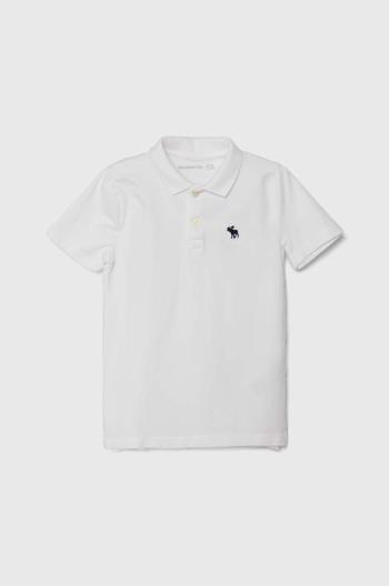 Dětské polo tričko Abercrombie & Fitch bílá barva