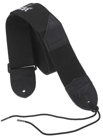 Fender 2" Black Poly Strap with White Logo