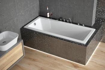 BESCO - Obdĺžniková vaňa MODERN SLIM - Nožičky k vani - S nožičkami, Rozmer vane - 180 × 80 cm VANMOD18SLIM+OLVPINOZSTELWD