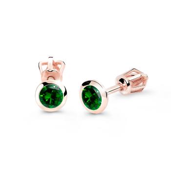 Cutie Diamonds Elegantní náušnice z růžového zlata se smaragdy DZ8003-30-SM-X-4