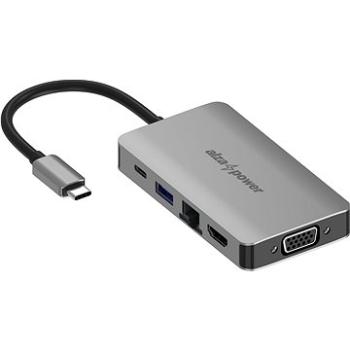 AlzaPower Metal USB-C Dock Station 6v1 vesmírně šedý (APW-HCA6Y)