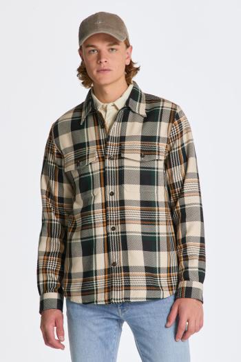 KOŠILE GANT HEAVY TWILL CHECK OVERSHIRT PUTTY