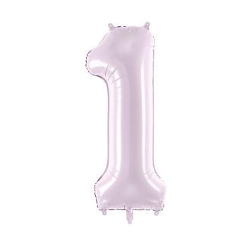 PartyDeco Fóliový balón narozeninové číslo 1  světle fialový 72 cm