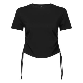 TriDri® Dámský řasený crop top - Černá | S