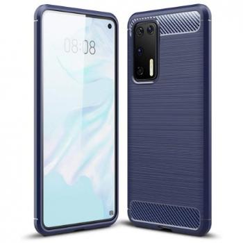 MG Carbon Case Flexible silikónový kryt na Huawei P40, modrý